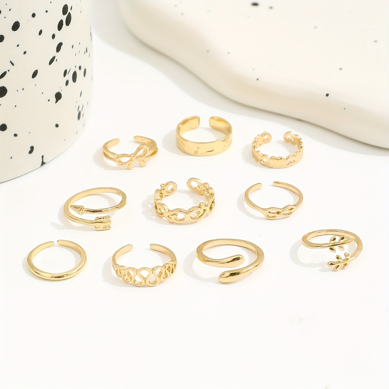 10pc Summer Alloy Stackable Toe Ring Set